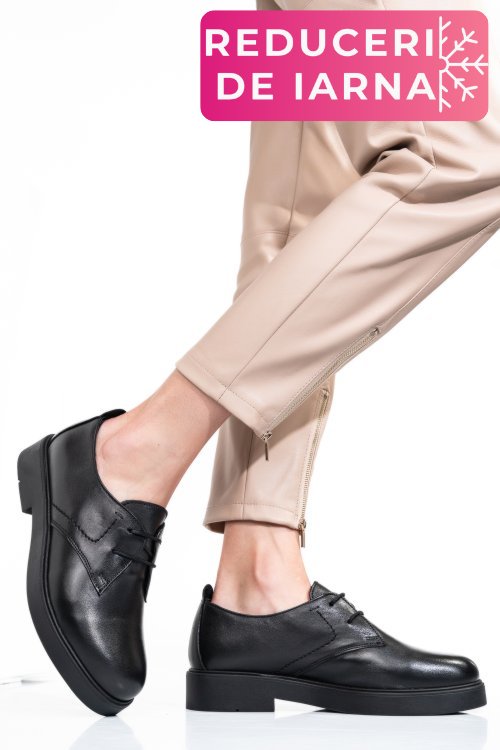 Pantofi negri piele naturala 2s7741603np