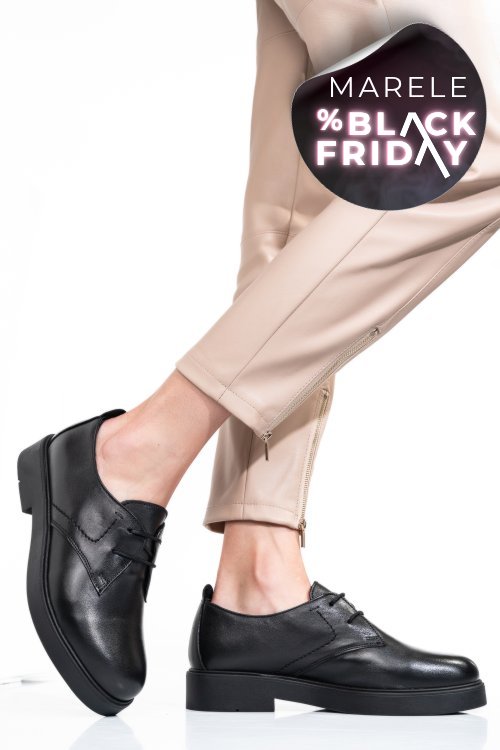 Pantofi negri piele naturala 2s7741603np