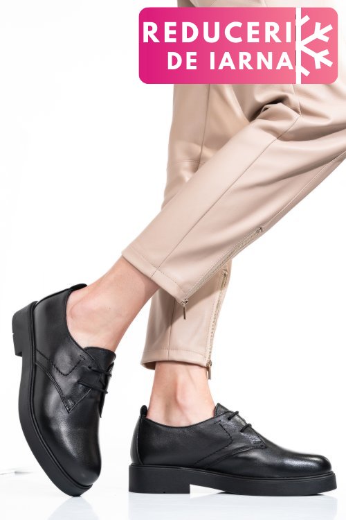 Pantofi negri piele naturala 2s7741603np