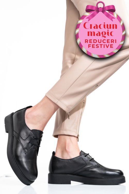 Pantofi negri piele naturala 2s7741603np