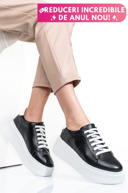 Pantofi negri piele naturala 2s7741610np