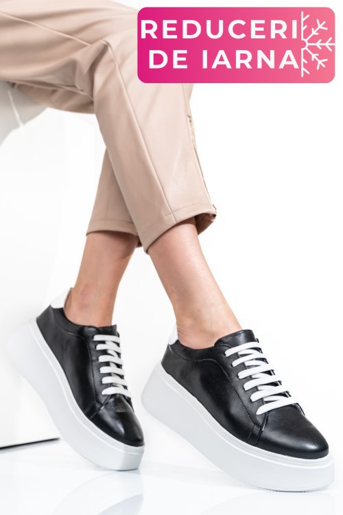 Pantofi negri piele naturala 2s7741610np