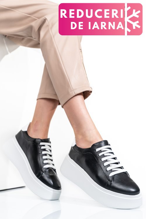 Pantofi negri piele naturala 2s7741610np