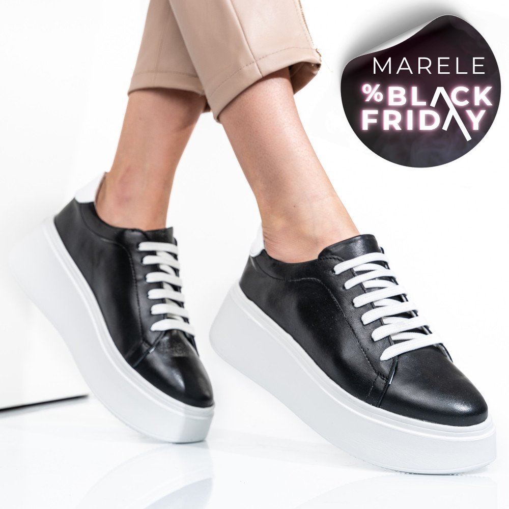 PANTOFI NEGRI PIELE NATURALA 2S7741610NP