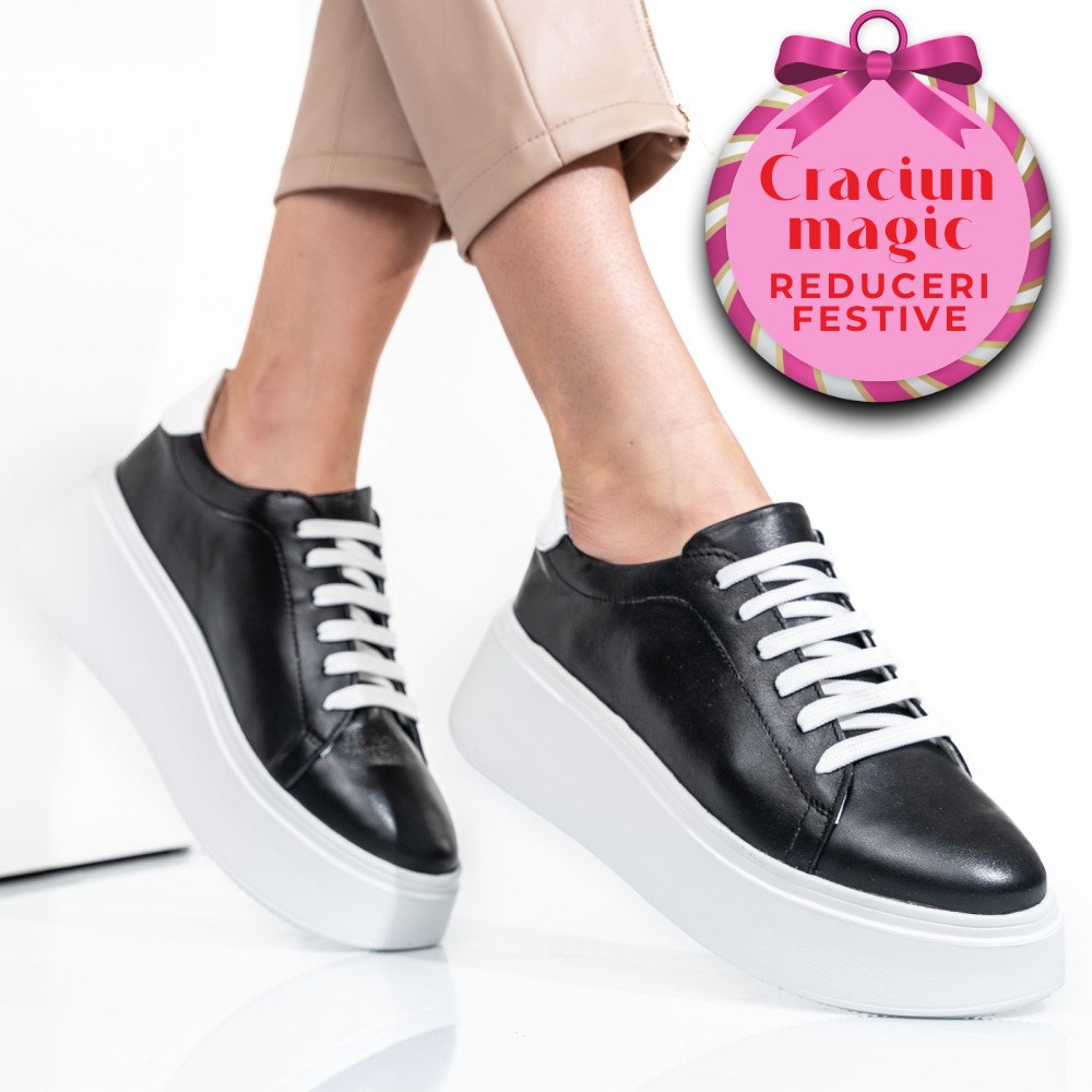 PANTOFI NEGRI PIELE NATURALA 2S7741610NP