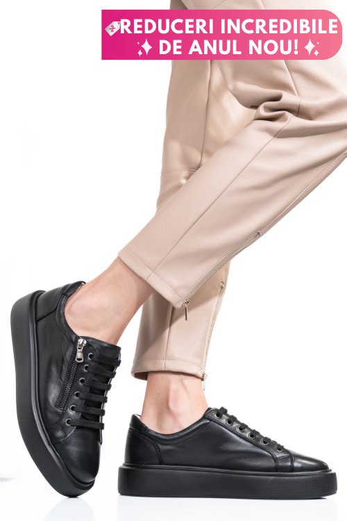 Pantofi negri piele naturala 2s7741607np