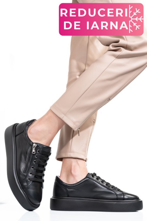 Pantofi negri piele naturala 2s7741607np