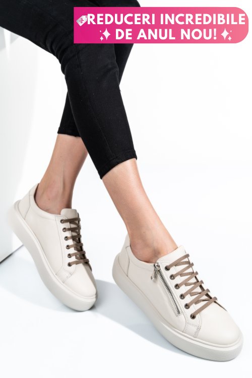 Pantofi bej deschis piele naturala 2s7741607np