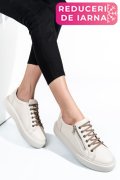 PANTOFI BEJ DESCHIS PIELE NATURALA 2S7741607NP