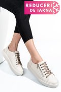 PANTOFI BEJ DESCHIS PIELE NATURALA 2S7741607NP