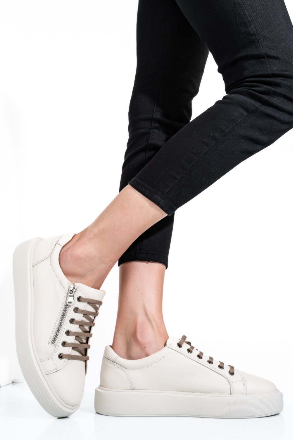 PANTOFI BEJ DESCHIS PIELE NATURALA 2S7741607NP