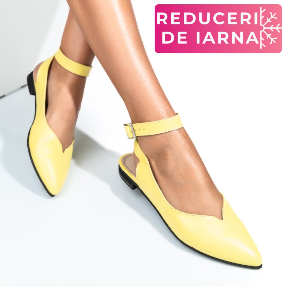 BALERINI GALBENI PIELE NATURALA 3S7716