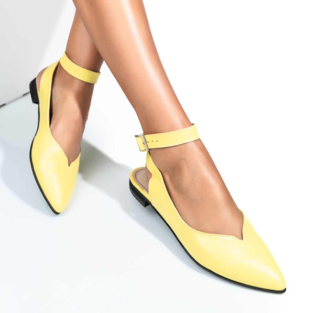 BALERINI GALBENI PIELE NATURALA 3S7716