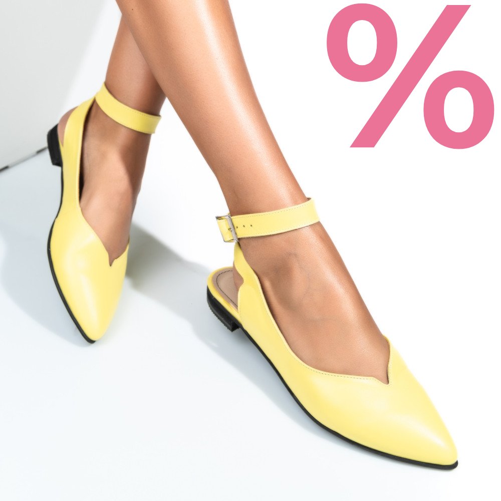 BALERINI GALBENI PIELE NATURALA 3S7716