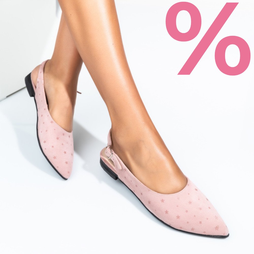 BALERINI ROZ TALPA NEAGRA PIELE NATURALA INTOARSA 3S7711