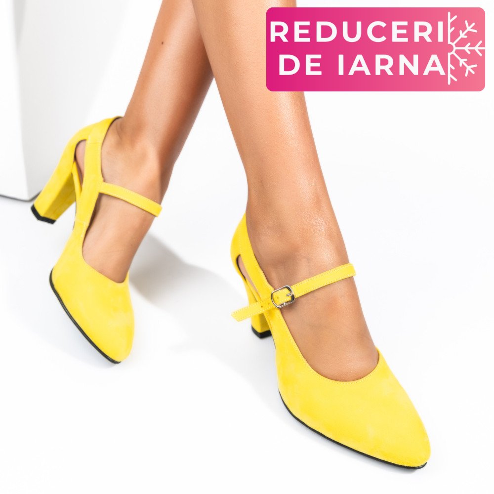 PANTOFI GALBENI PIELE NATURALA 1PC800