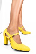 PANTOFI GALBENI PIELE NATURALA INTOARSA 1PC800