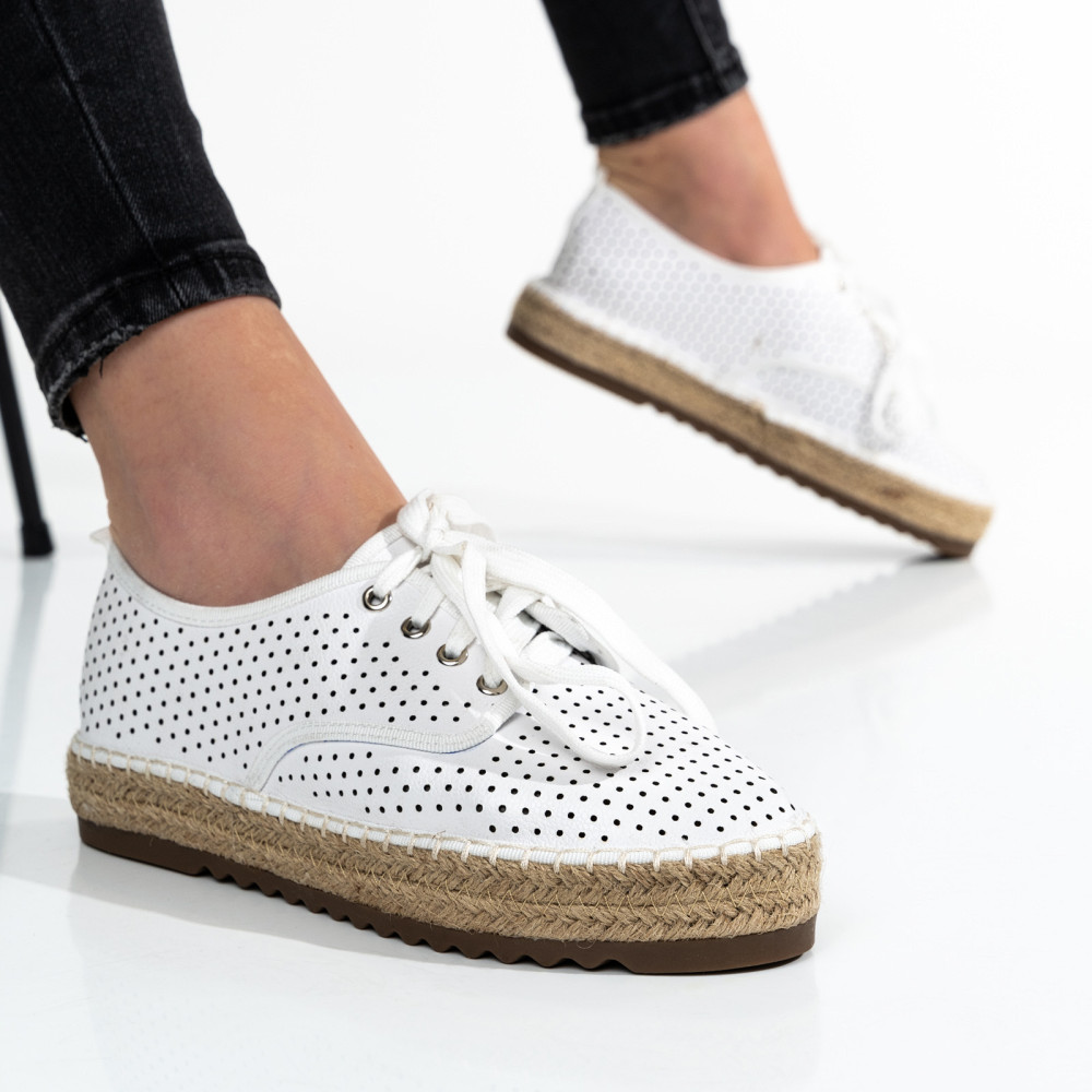 PANTOFI ALBI PIELE NATURALA TSP01104