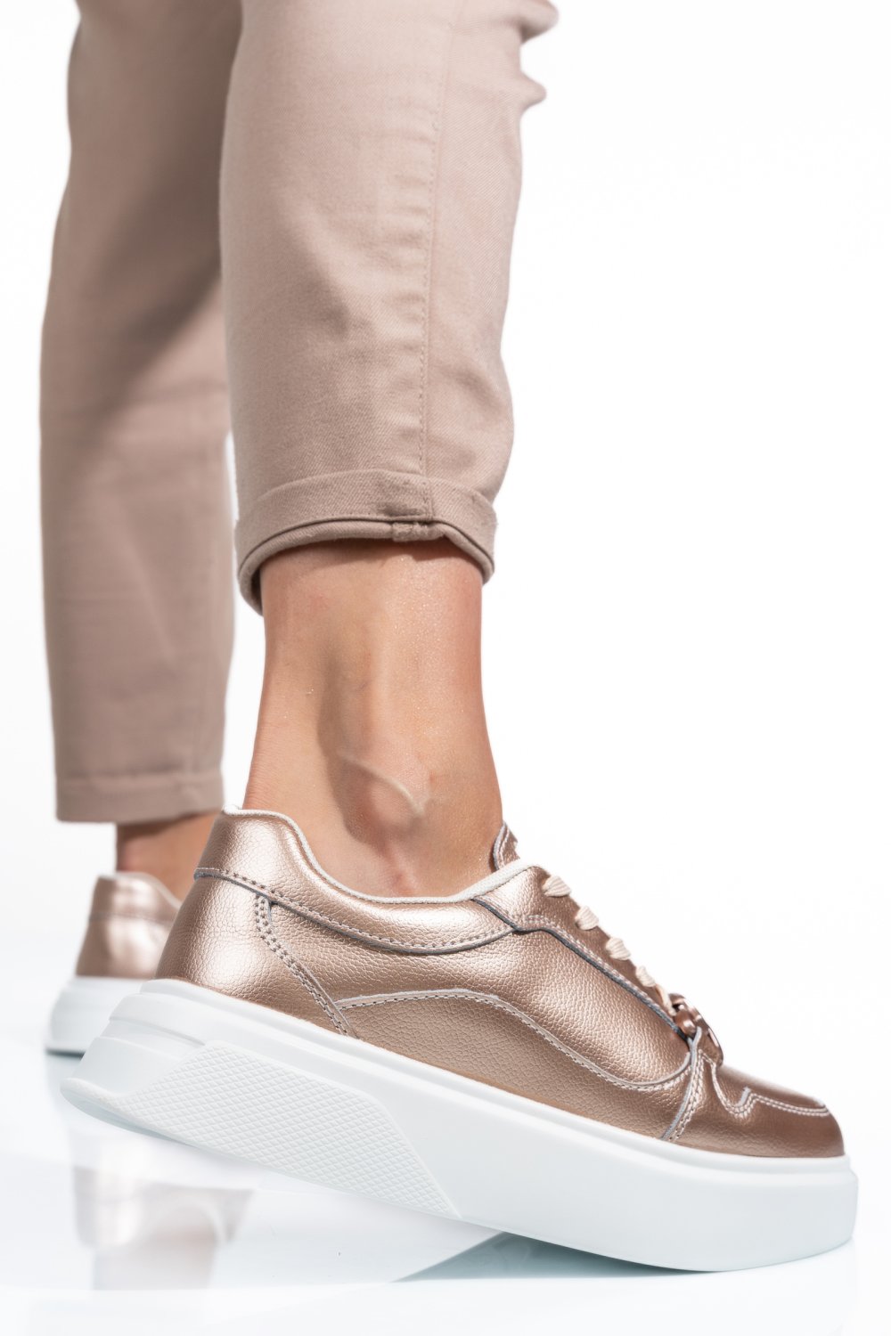 PANTOFI SPORT CHAMPAGNE PIELE NATURALA ASPW202315A