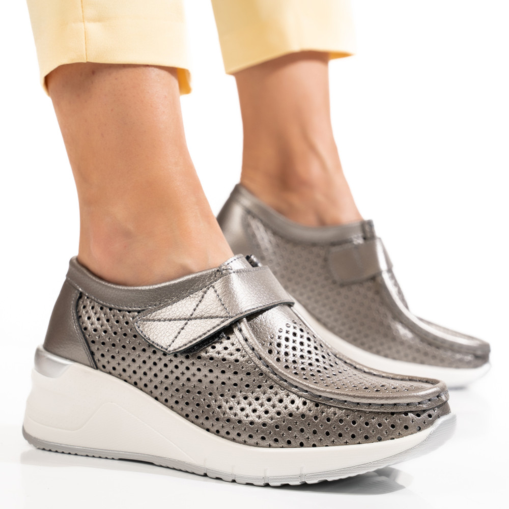 SNEAKERS PEWTER PIELE NATURALA PSPL-8002