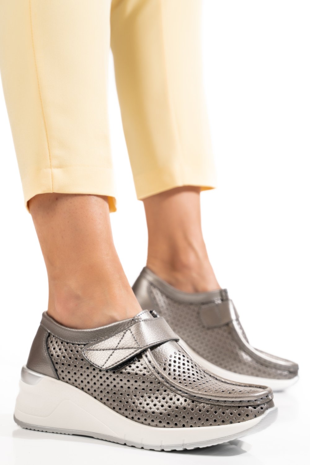 SNEAKERS PEWTER PIELE NATURALA PSPL-8002