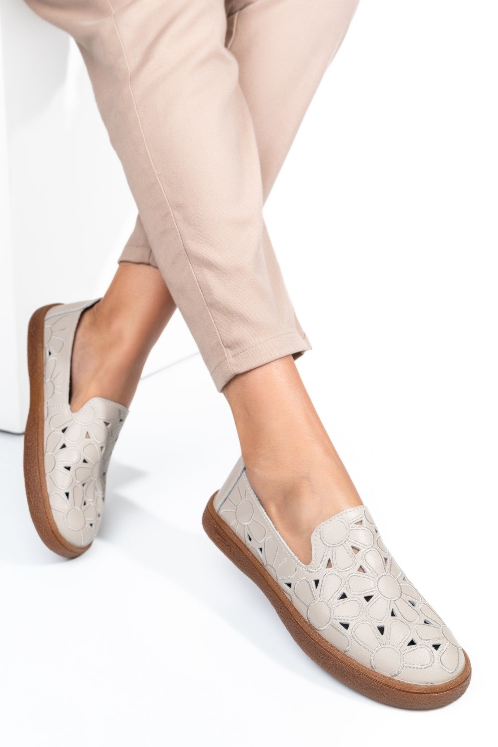 MOCASINI GRI PIELE NATURALA 2SP02-1