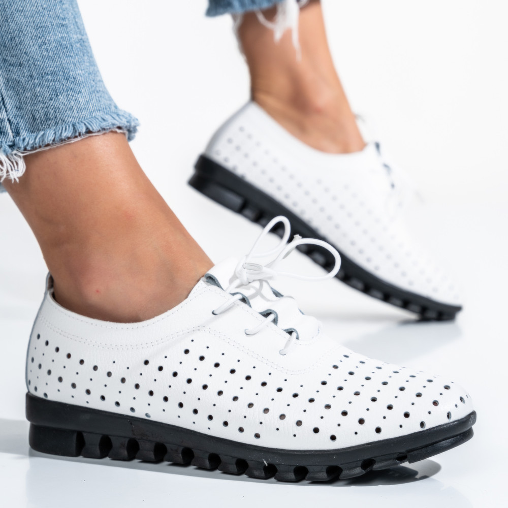 PANTOFI WHITE PIELE NATURALA ZSPA-201