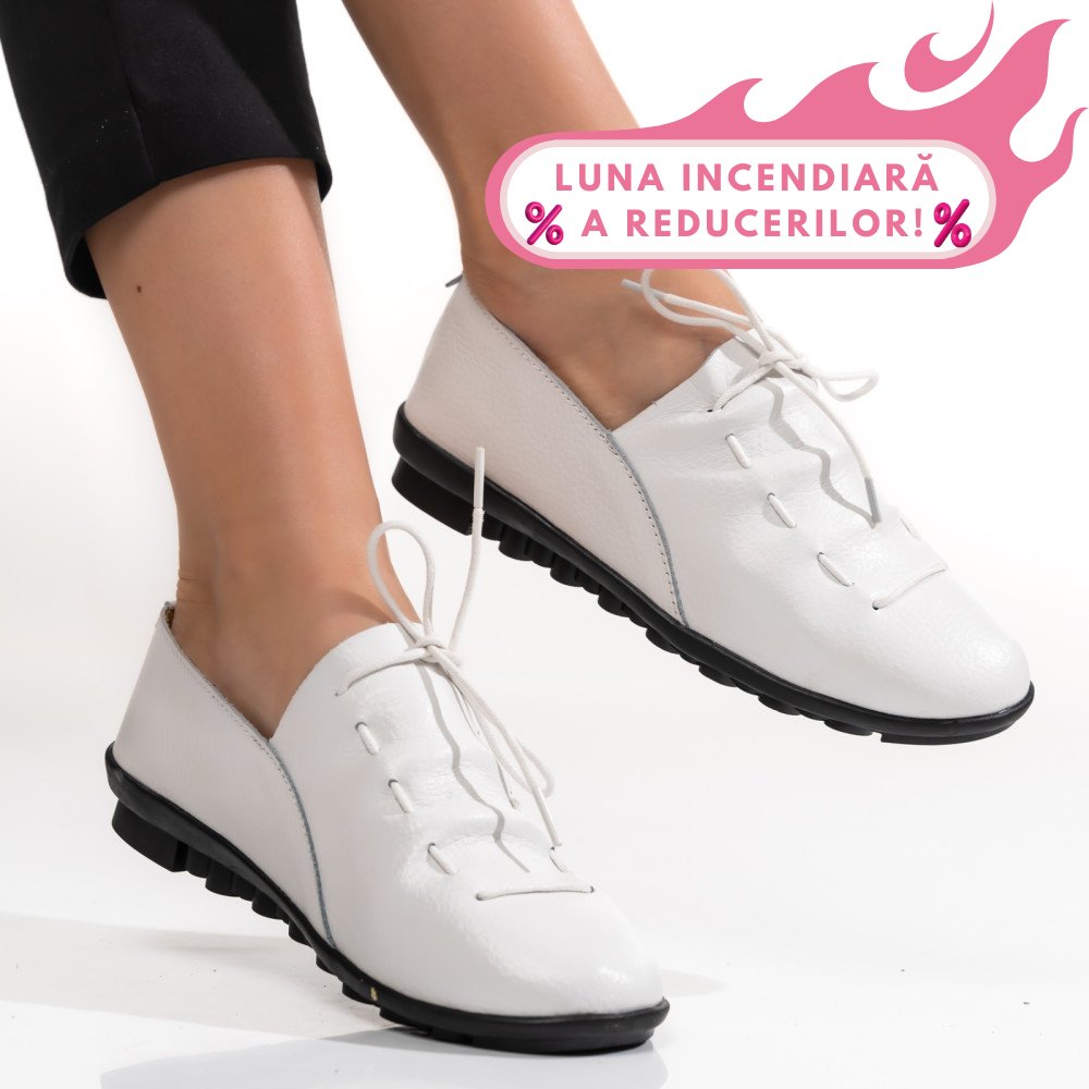 PANTOFI ALBI PIELE NATURALA 1SP01SP