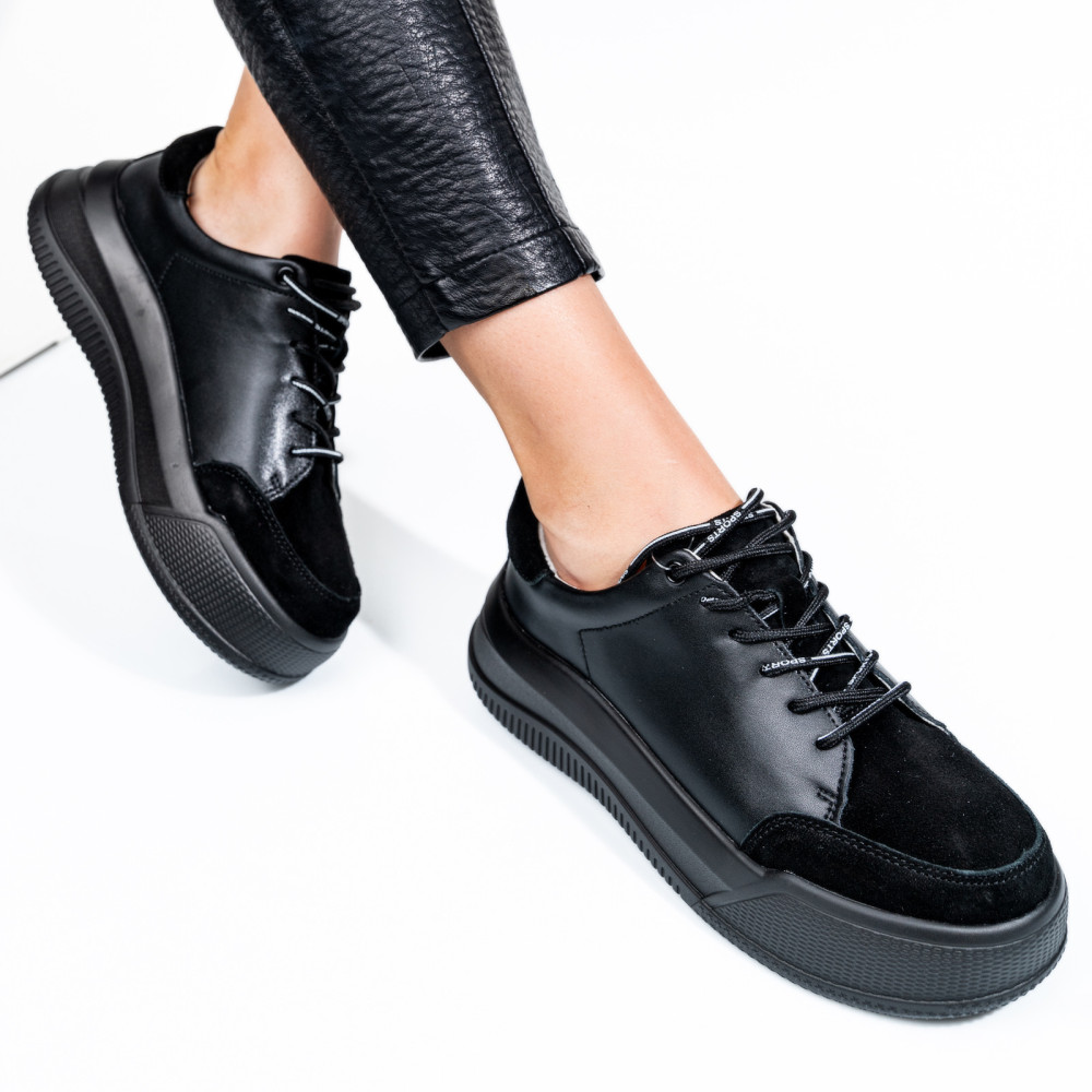 PANTOFI SPORT BLACK PIELE NATURALA TSP5102