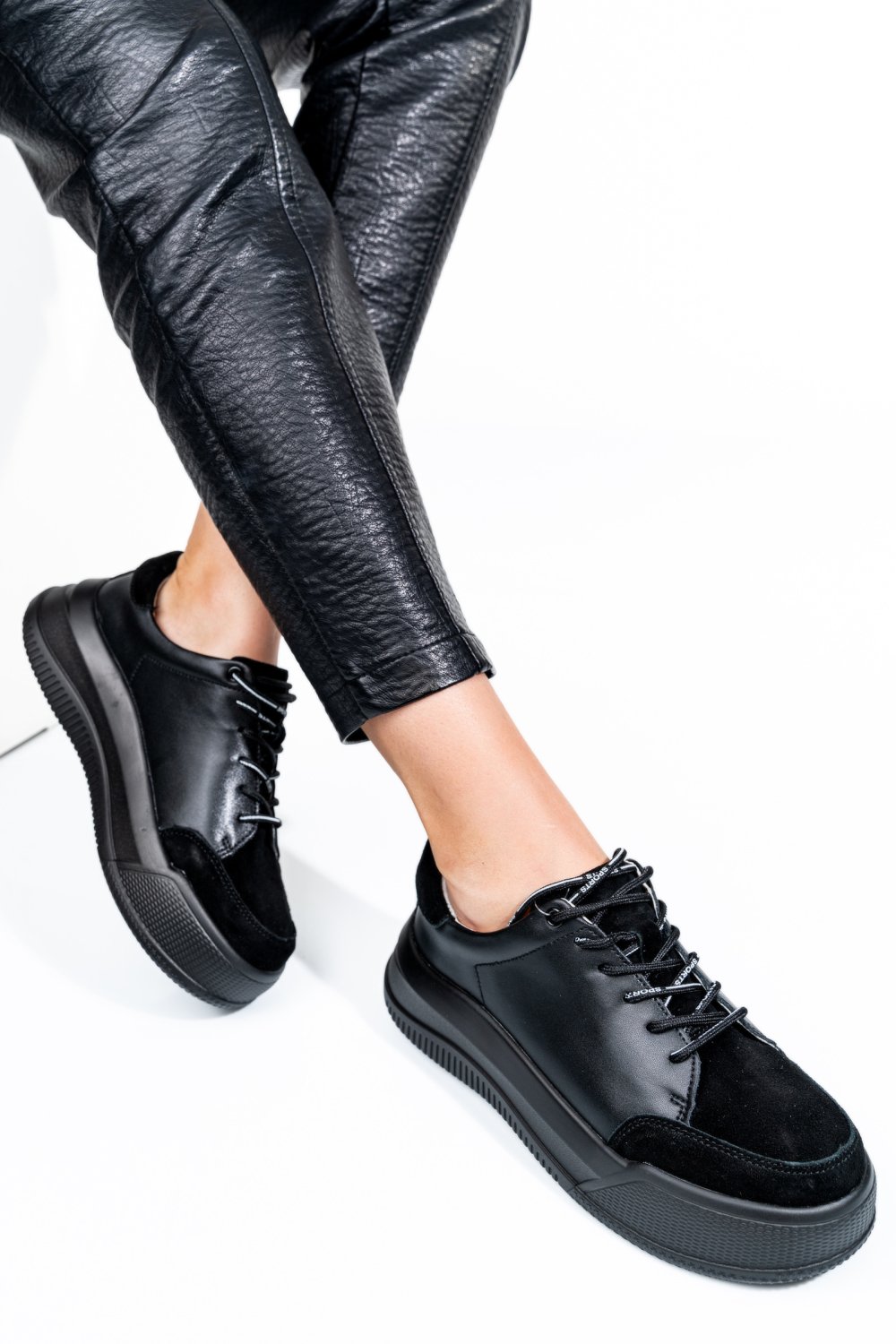 PANTOFI SPORT BLACK PIELE NATURALA TSP5102
