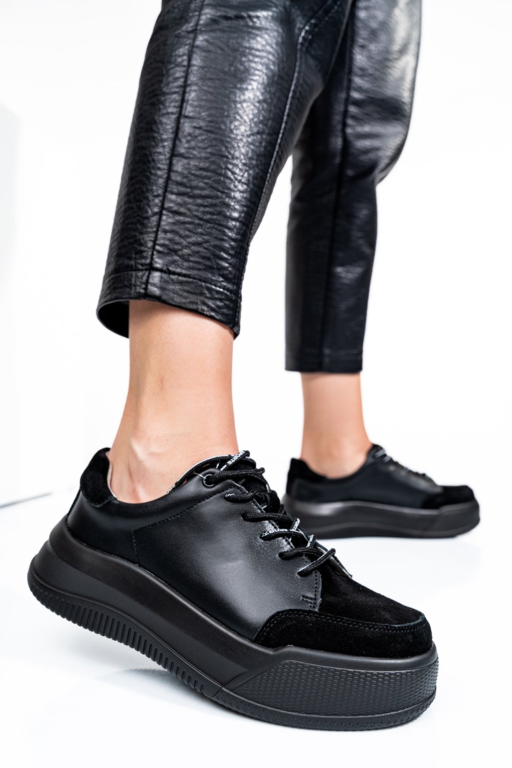 PANTOFI SPORT BLACK PIELE NATURALA TSP5102