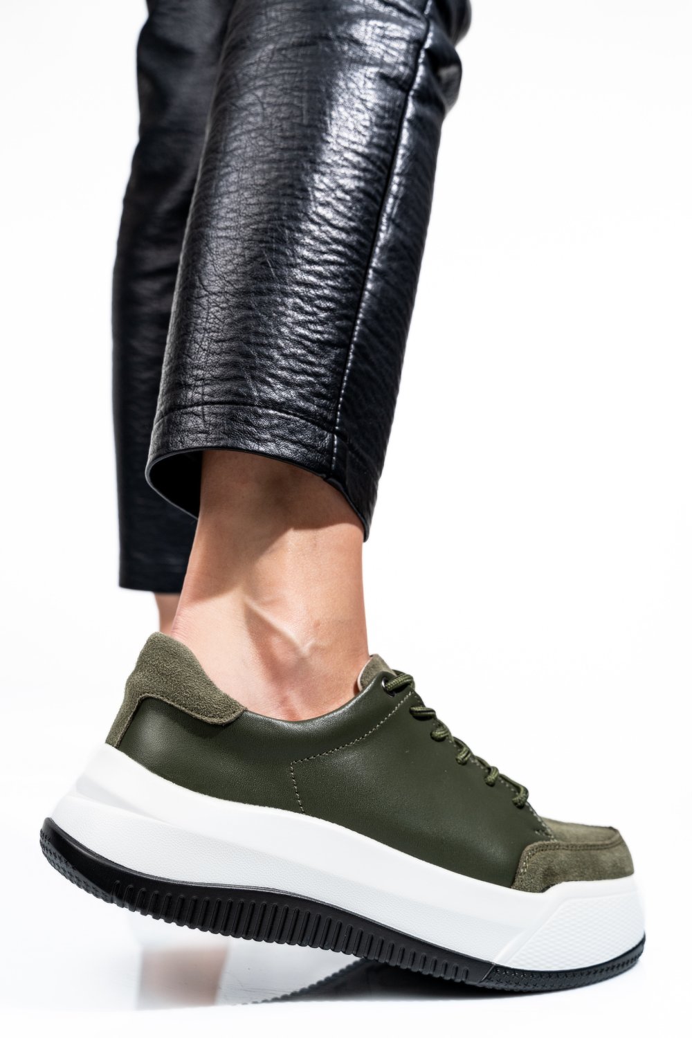 PANTOFI SPORT GREEN PIELE NATURALA TSP5102