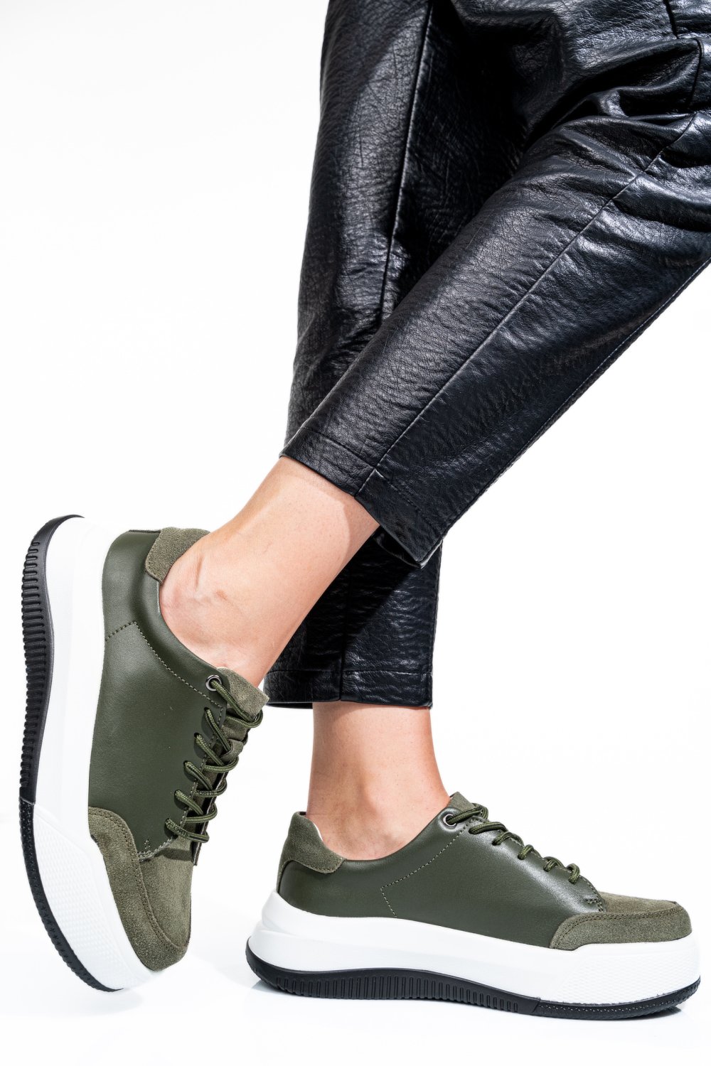 PANTOFI SPORT GREEN PIELE NATURALA TSP5102