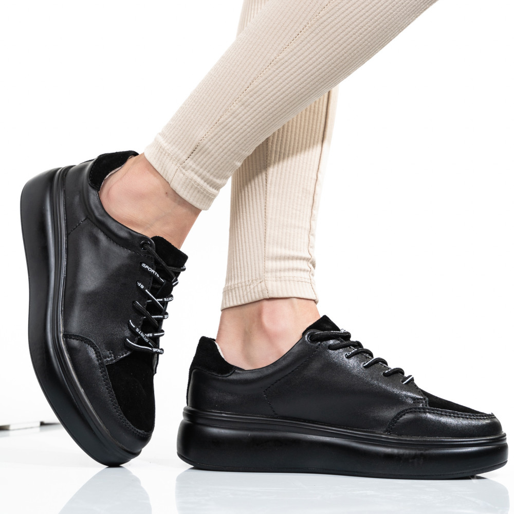 PANTOFI SPORT BLACK PIELE NATURALA TSP5104