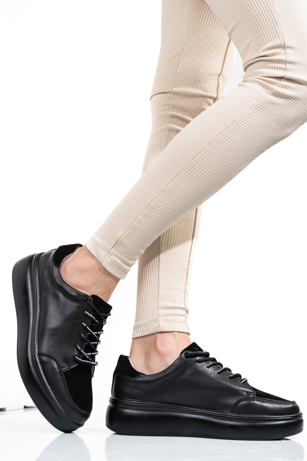 PANTOFI SPORT BLACK PIELE NATURALA TSP5104