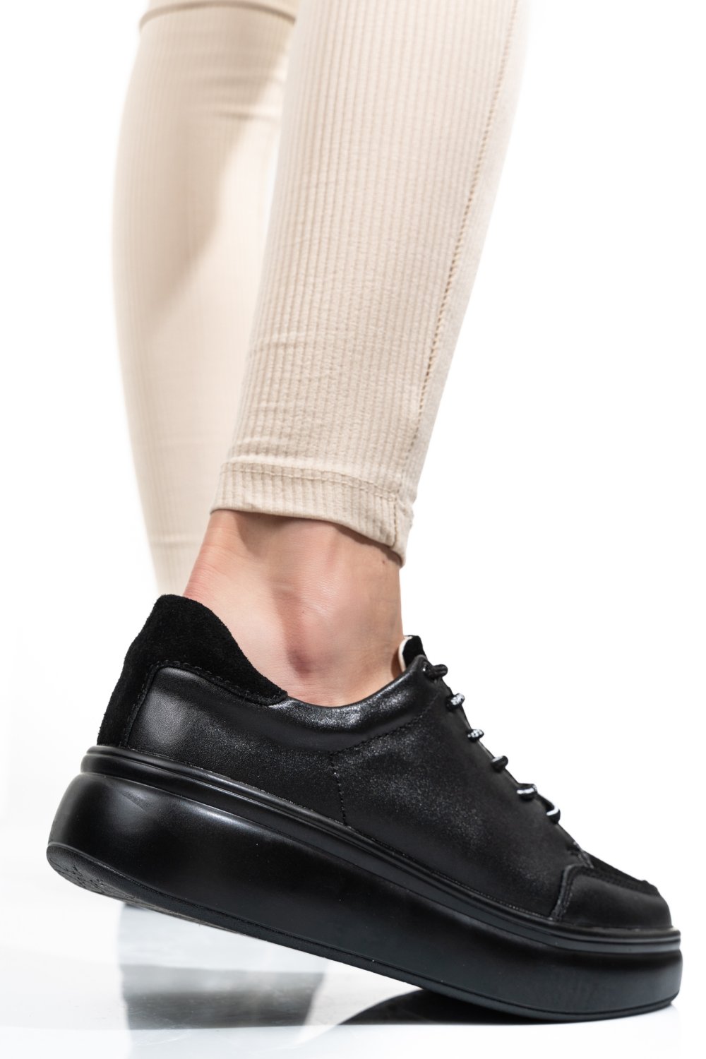 PANTOFI SPORT BLACK PIELE NATURALA TSP5104