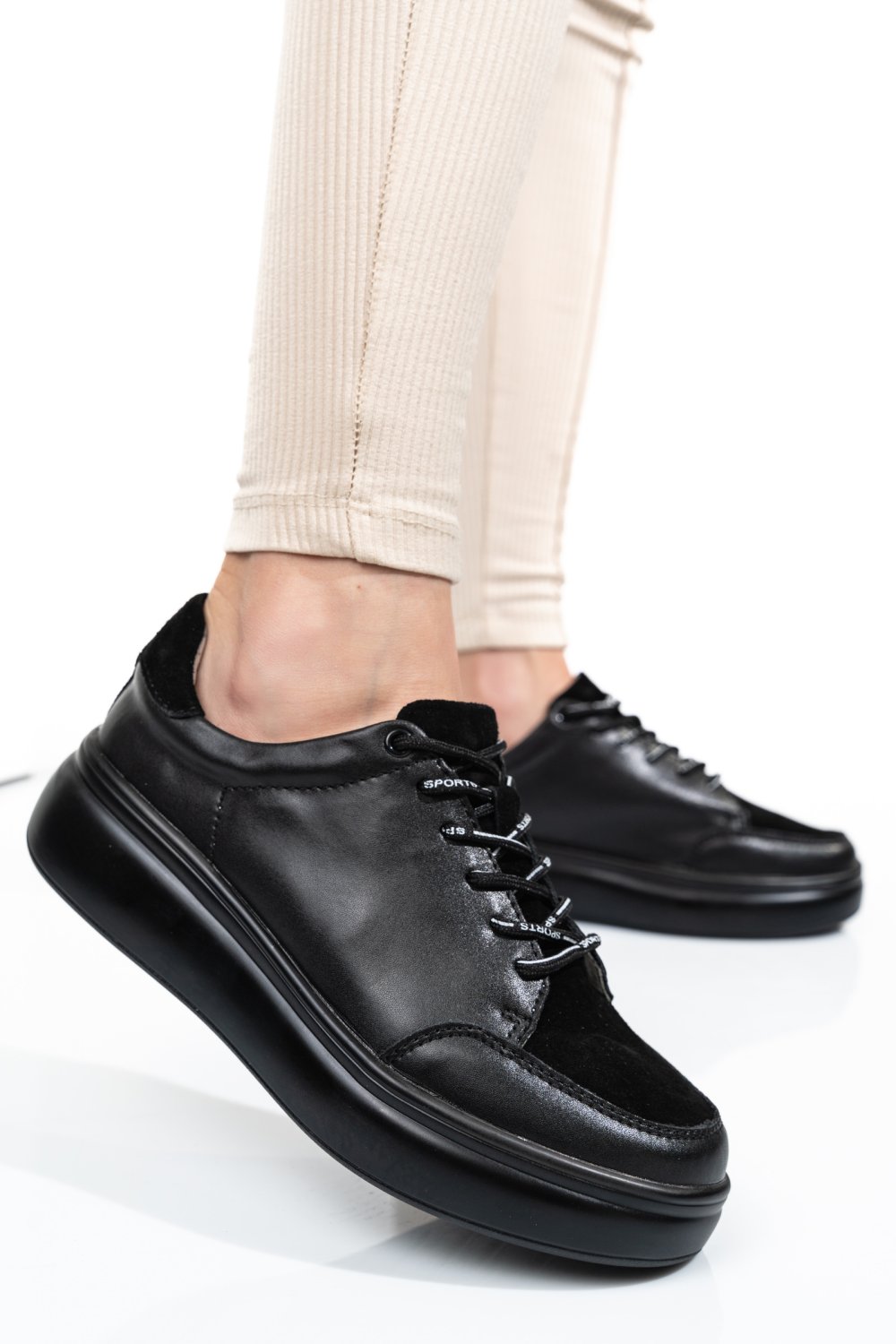 PANTOFI SPORT BLACK PIELE NATURALA TSP5104