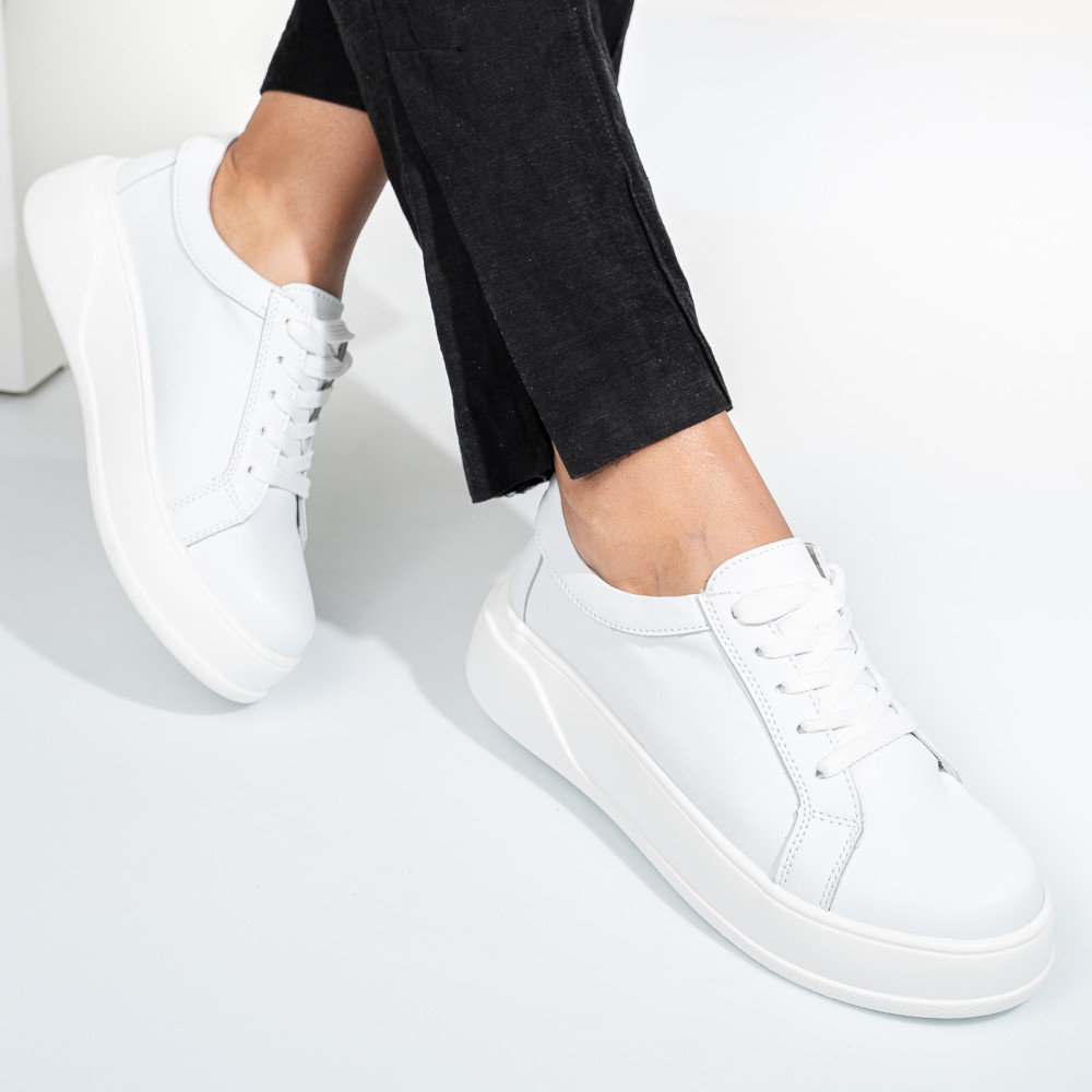 PANTOFI SPORT WHITE PIELE NATURALA TSP-5921