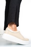 PANTOFI SPORT BEIGE PIELE NATURALA TSP-5921