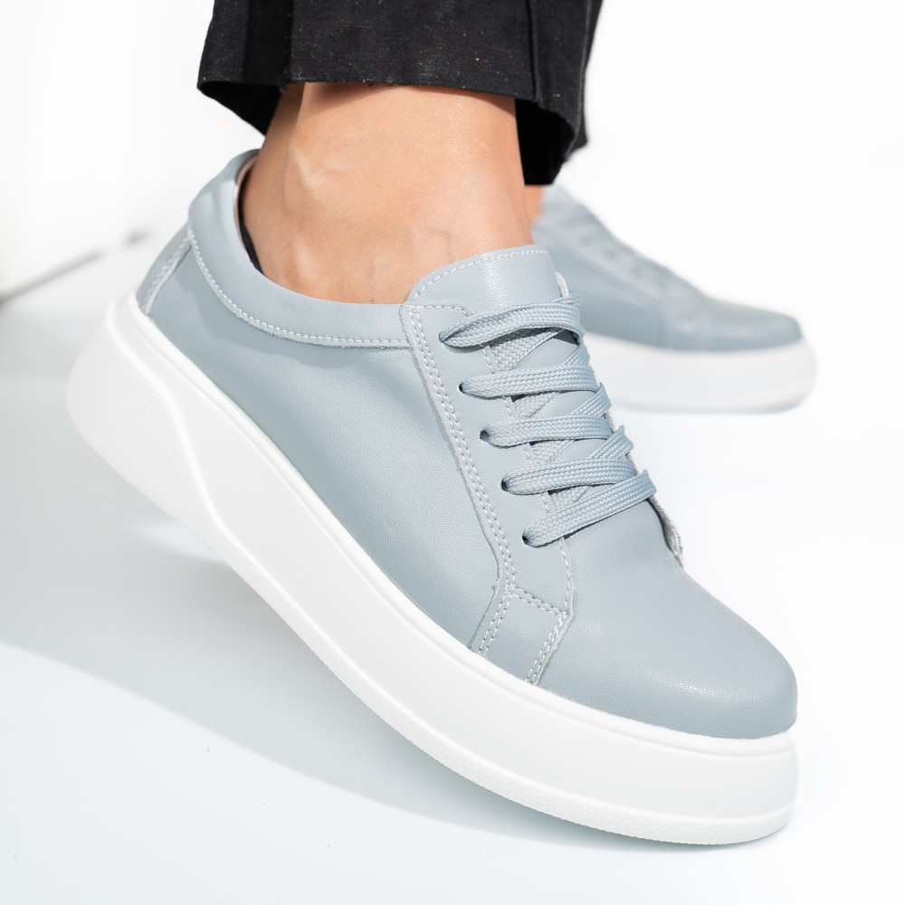 PANTOFI SPORT LIGHT GREY PIELE NATURALA TSP-5921