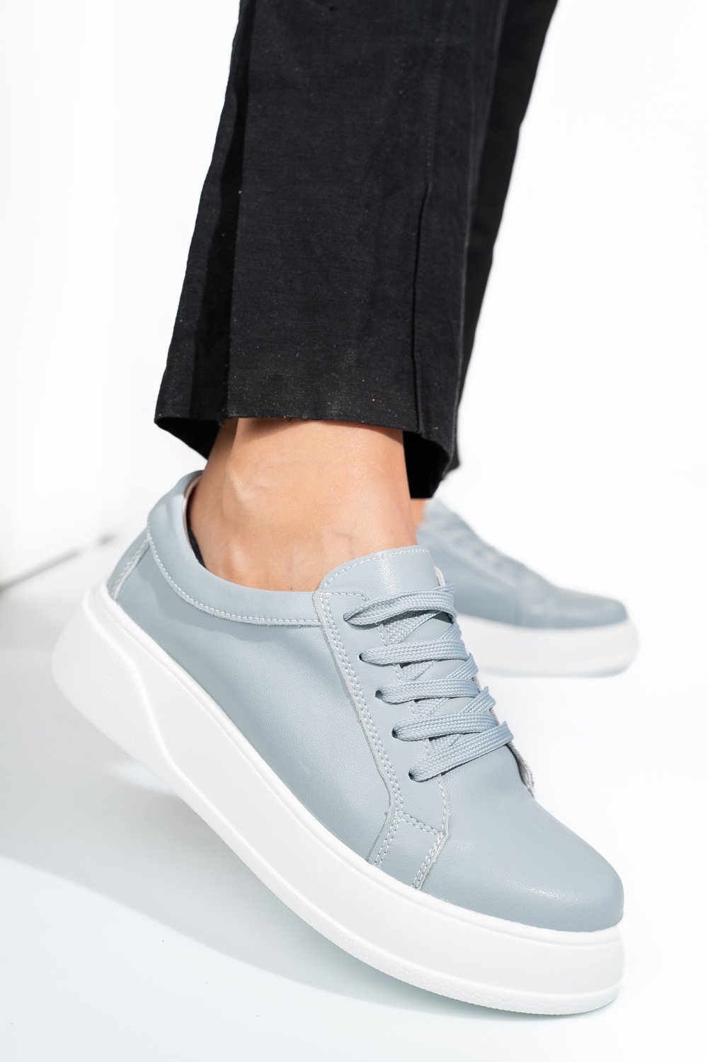 PANTOFI SPORT LIGHT GREY PIELE NATURALA TSP-5921