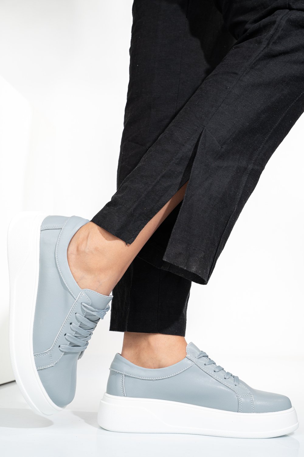 PANTOFI SPORT LIGHT GREY PIELE NATURALA TSP-5921