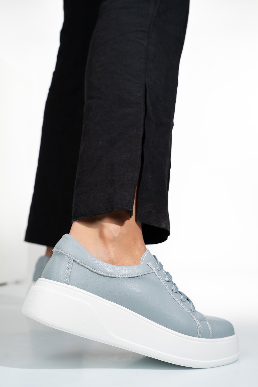 PANTOFI SPORT LIGHT GREY PIELE NATURALA TSP-5921