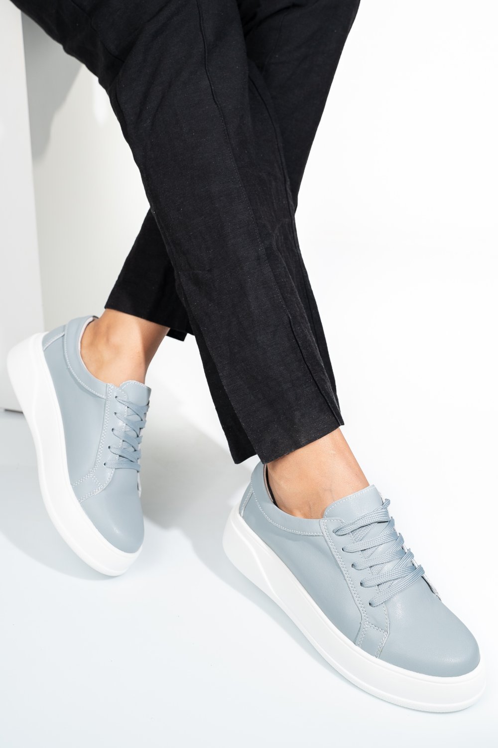 PANTOFI SPORT LIGHT GREY PIELE NATURALA TSP-5921