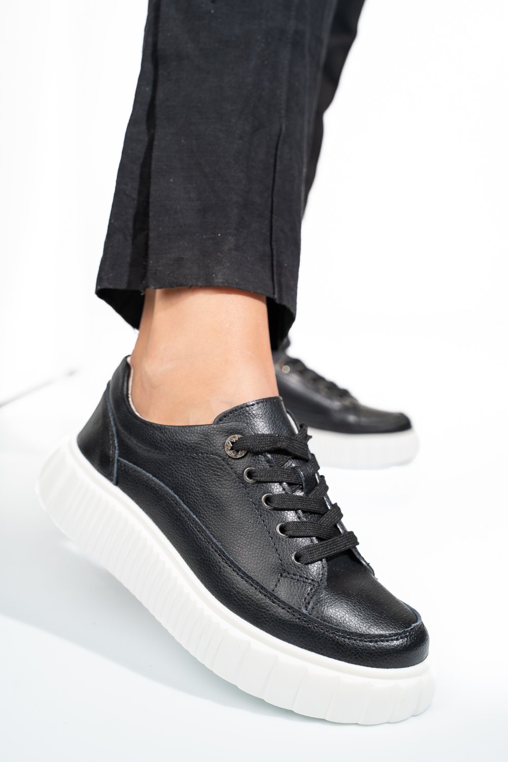 PANTOFI SPORT BLACK PIELE NATURALA ASPW450