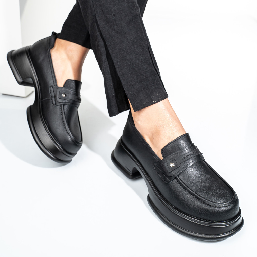 MOCASINI BLACK PIELE NATURALA JSPY3110