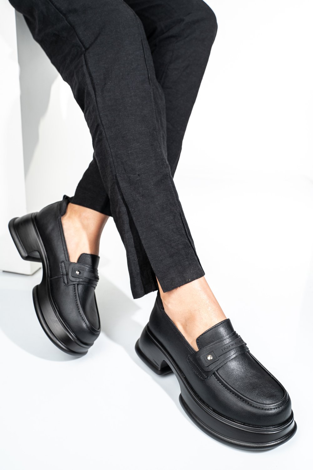 MOCASINI BLACK PIELE NATURALA JSPY3110