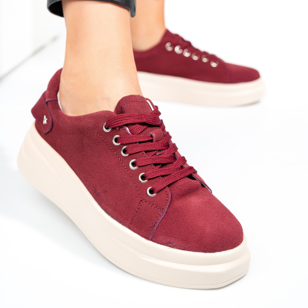 PANTOFI SPORT WINE PIELE NATURALA INTOARSA TSP-5110