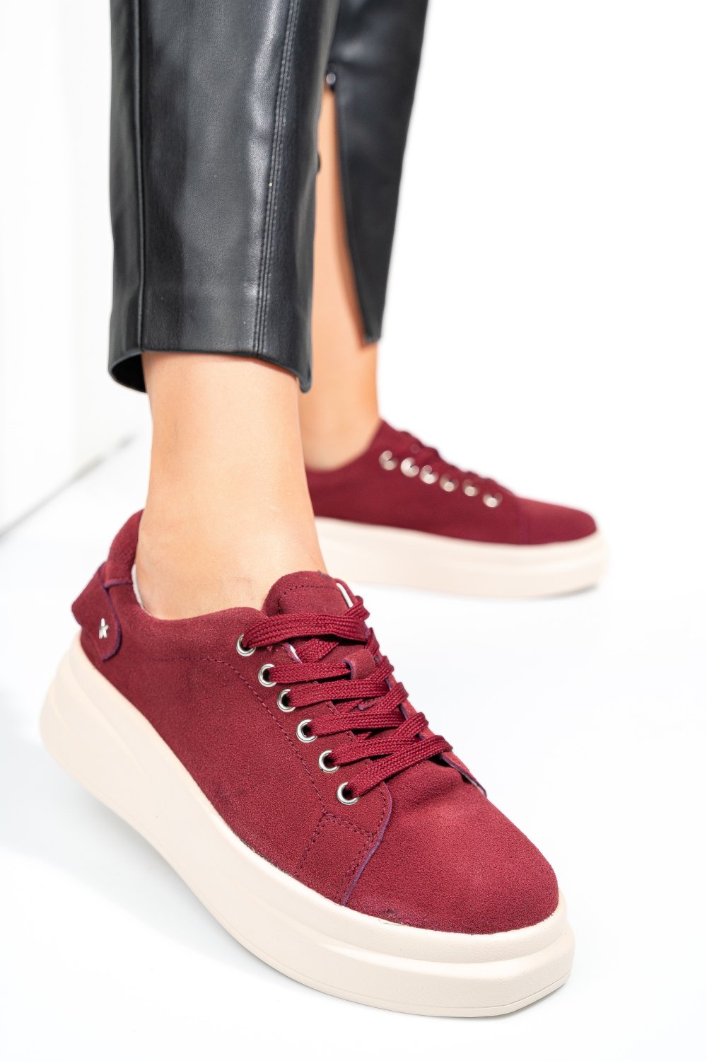 PANTOFI SPORT WINE PIELE NATURALA INTOARSA TSP-5110