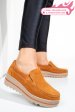 Mocasini camel piele naturala intoarsa 3sp088